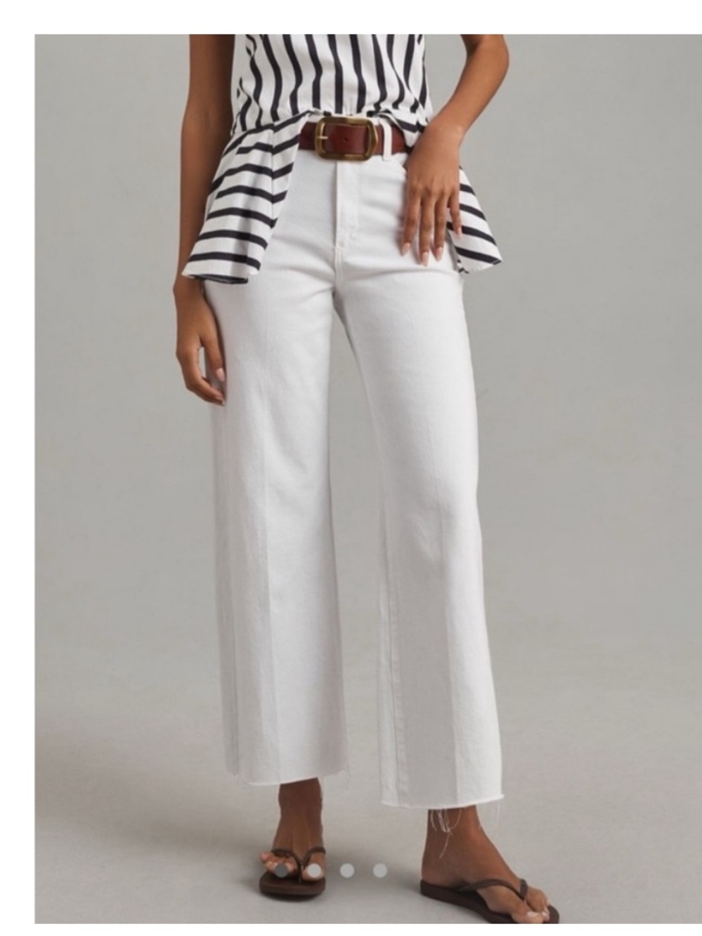 Anthropologie Pilcro High-Rise Bootcut Raw Hem Jeans in White - Size 30